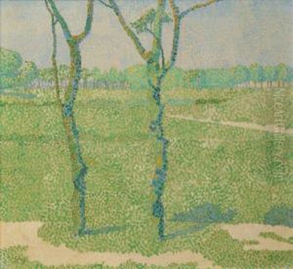 A Landscape With Trees Oil Painting by Jan Toorop