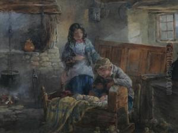 Vid Vaggan Oil Painting by Francis William Topham