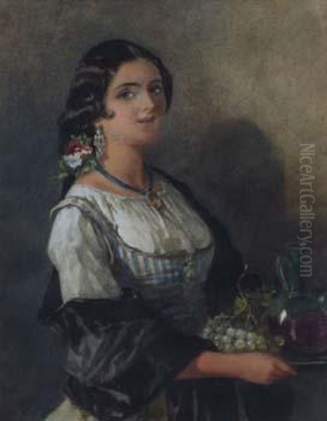 Spanish Peasant Girl Oil Painting by Francis William Topham