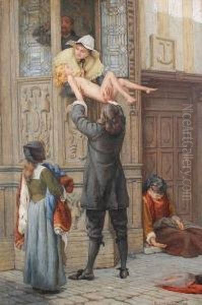 Rescued From The Plague Oil Painting by Frank William Warwick Topham