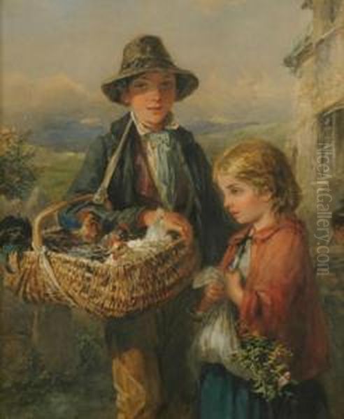 Going To Market Oil Painting by Frank William Warwick Topham