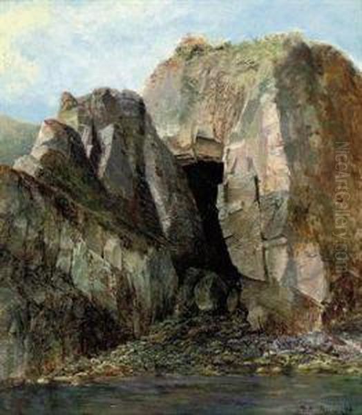 Creux Harbour, Sark Oil Painting by William A. Toplis