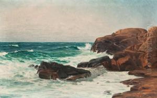 Surf Waves Oil Painting by Woldemar Toppelius