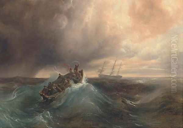 The stranded sailors Oil Painting by Ivan Konstantinovich Aivazovsky