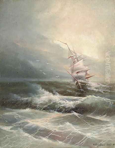 Before the storm Oil Painting by Ivan Konstantinovich Aivazovsky