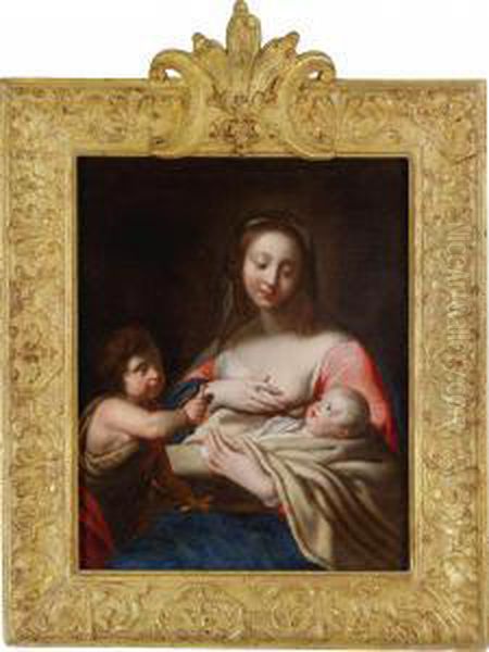 Madonna With Child And St. John As Aboy Oil Painting by Niccolo Tornioli