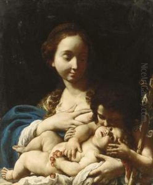 The Madonna And Child With The Infant Saint John The Baptist Oil Painting by Niccolo Tornioli