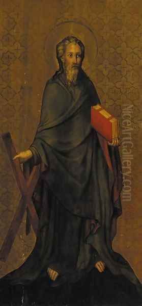 Saint Andrew Oil Painting by The Master Of The Heiderbacher Altarpiece