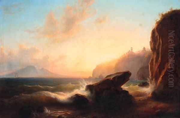 Vico Equense, Gulf of Sorrento Oil Painting by Eduard Agricola