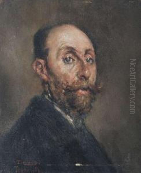 Portrait D'homme. Oil Painting by Stanislas Torrents Y De Amat