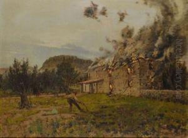 Incendio Di Cascina Oil Painting by Antonio Torres