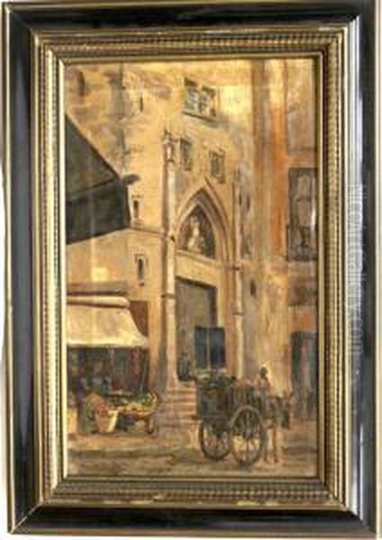 Santa Maria Del Mar Oil Painting by Francesc Torrescassana Sallares