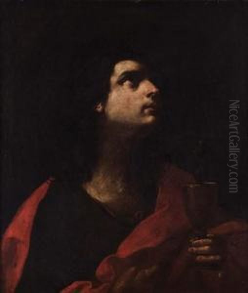 San Giovanni Evangelista Con Il Calice Oil Painting by Flaminio Torri