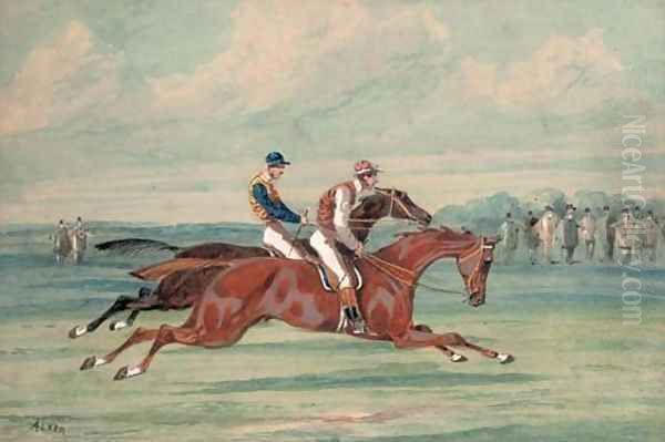 On the gallops Oil Painting by Samuel Jun Alken