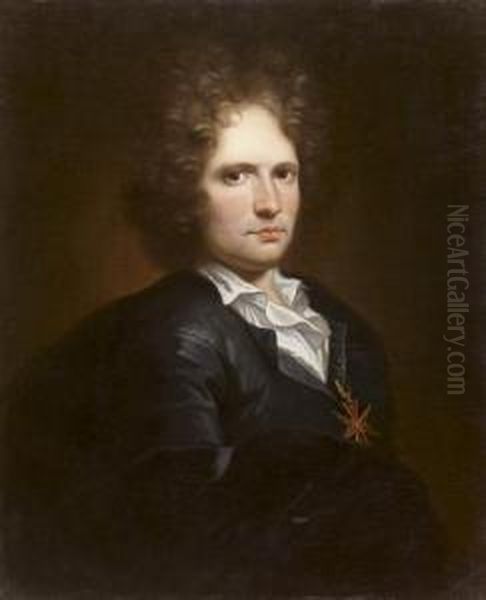 Portrait De Jean-charles Parent, Chevalier Romain A Bruxelles Oil Painting by Jean Tortebat