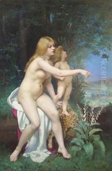 Venus And Cupid Oil Painting by Victor Tortez