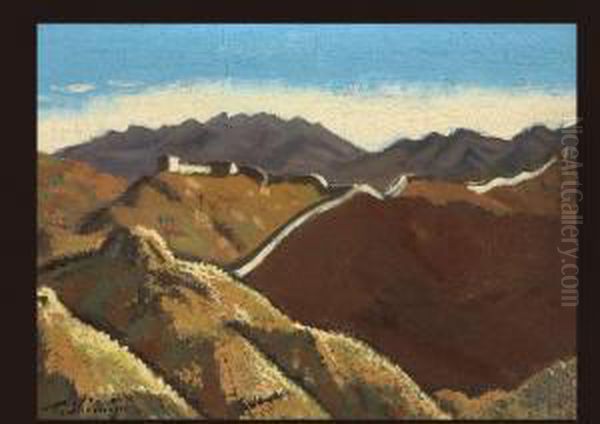 The Great Wall Of China Oil Painting by Shimizu Tosho