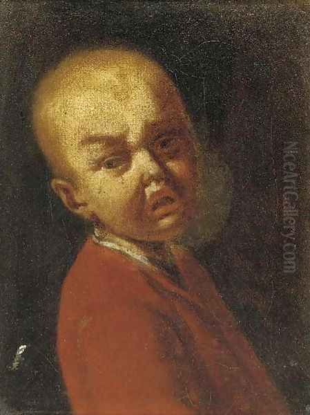 A portrait of a boy crying Oil Painting by Antonio Amorosi