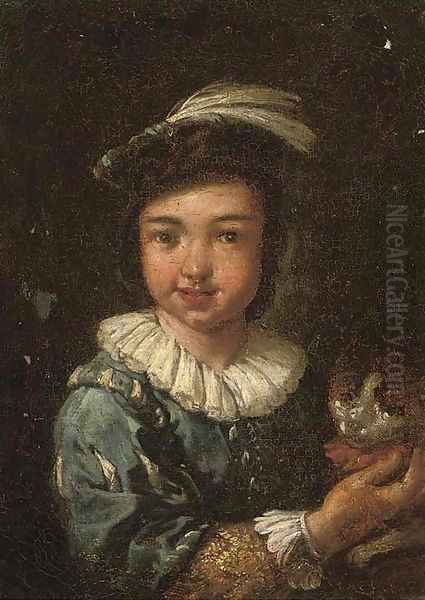 Portrait of a boy Oil Painting by Antonio Amorosi