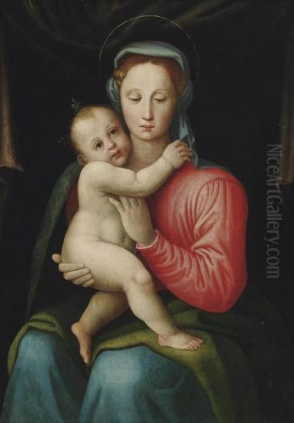 The Madonna And Child Oil Painting by Michele di Ridolfo del Ghirlandaio (see Tosini)