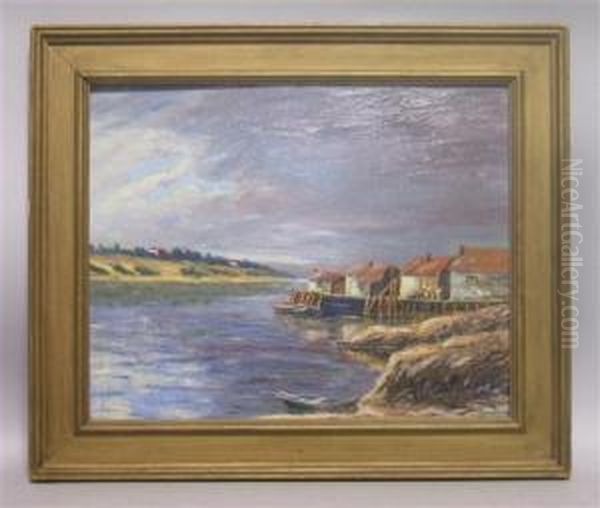 River Landscape Oil Painting by George Totten Vicken