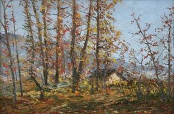 Herbstlandschaft Oil Painting by Simon Alexandre Toudouze