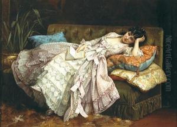 Dolce Far Niente Oil Painting by Auguste Toulmouche