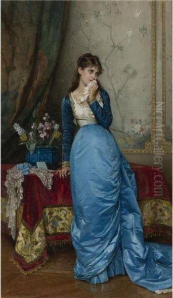 The Letter Oil Painting by Auguste Toulmouche