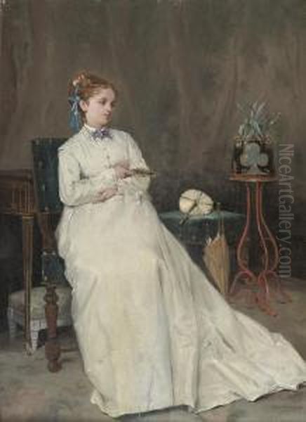 Contemplation Oil Painting by Auguste Toulmouche