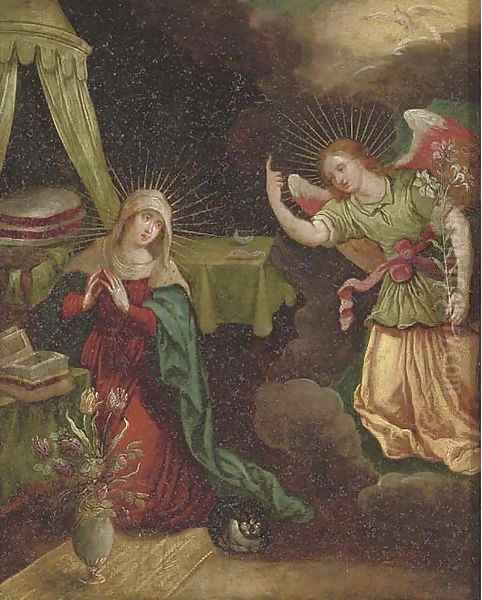 The Annunciation Oil Painting by School Of Antwerp