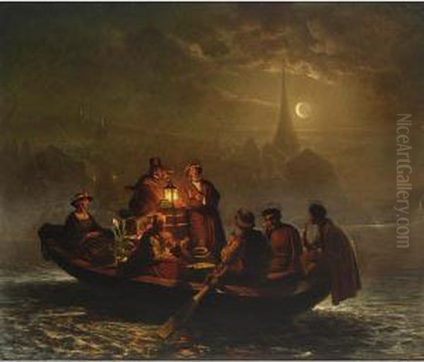 The Night Ferry Oil Painting by Louis Toussaint