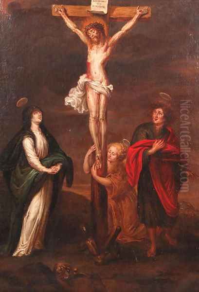 The Crucifixion Oil Painting by School Of Antwerp