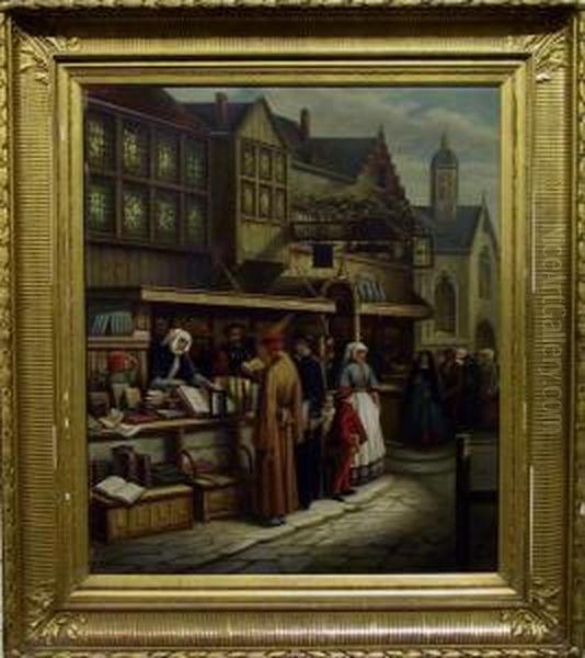 Category: Painting
Description:de Boekenverkoper Oil Painting by Lodewijk Jan Petrus Toutenel