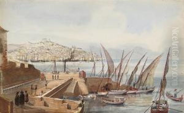 A View Of Lisbon Oil Painting by Captain Arthur Tower