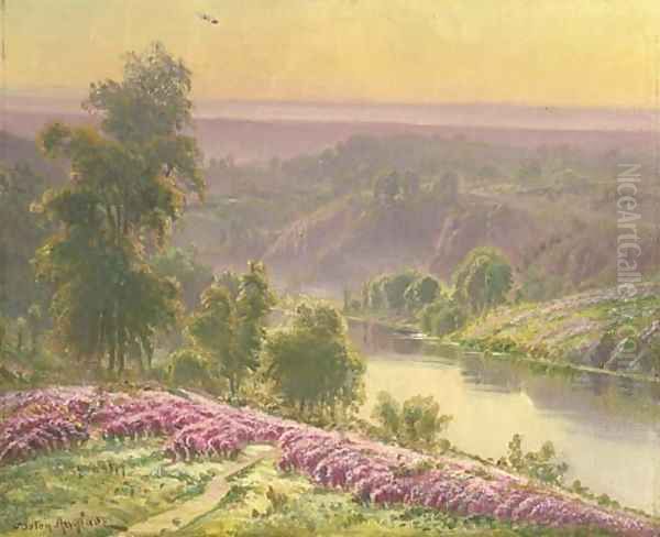 Crozant paysage Oil Painting by Gaston Anglade