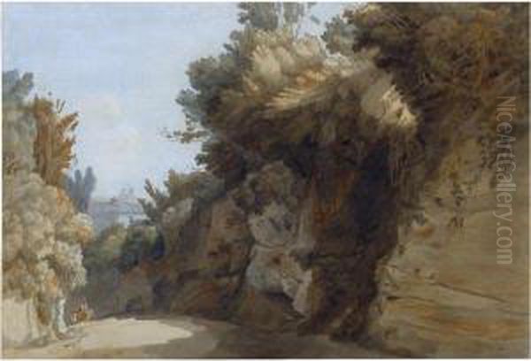 A View Near The Arco Scuro Oil Painting by Francis Towne