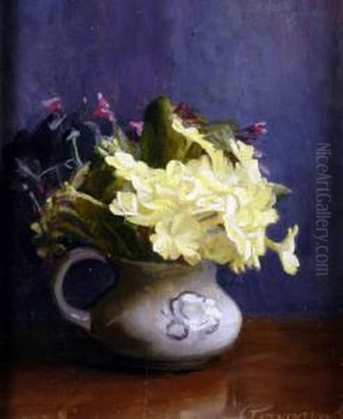 Still Life, Flowers In A Jug Oil Painting by Ernest Townsend