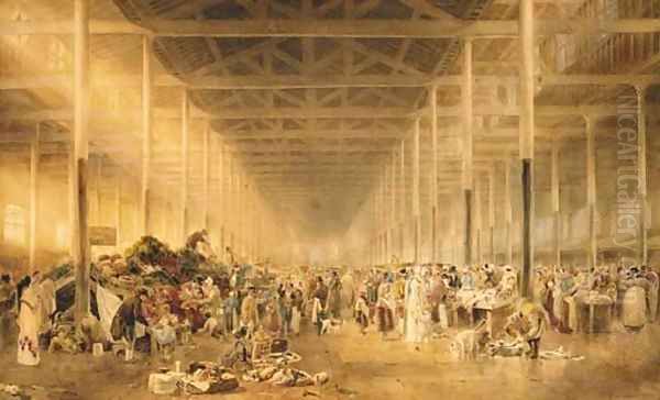 St John's Market, Liverpool Oil Painting by Samuel Austin