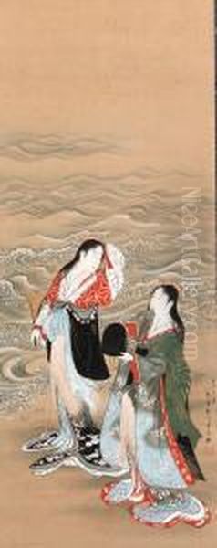 The Salt Maidens Matsukaze And Murasame From The Kabuki Dance