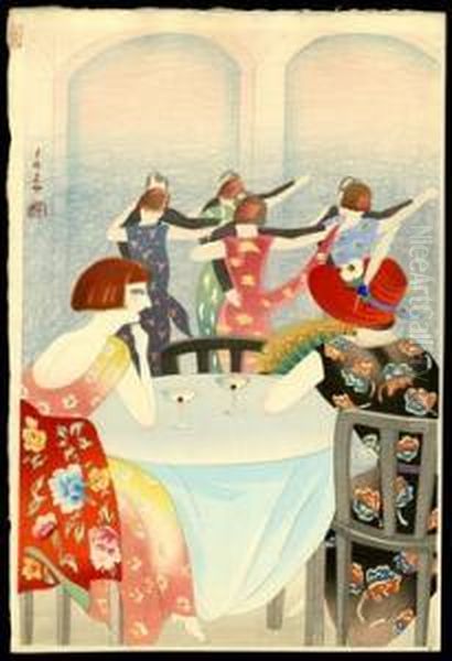 Dancing At The New Carlton Hotel In Shanghai Oil Painting by Yamamura Toyonari