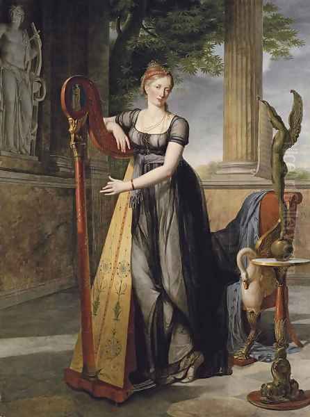 Portrait of Marie-Denise Smits nee Gandolphe Oil Painting by Antoine Jean Joseph Ansiaux