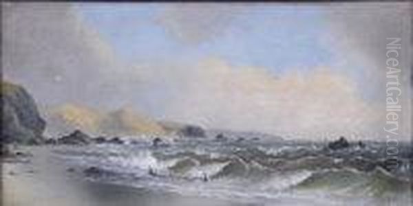 Coastal Landscape Oil Painting by Henry E. Tozer