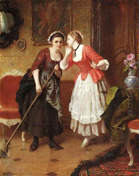 The secret Oil Painting by Wilhelm Amberg