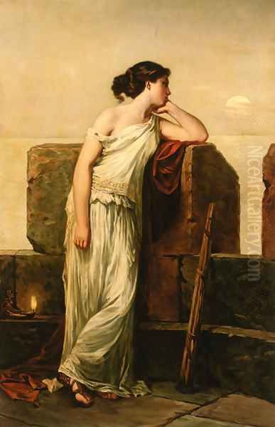 Lost in Thought Oil Painting by Wilhelm Amberg