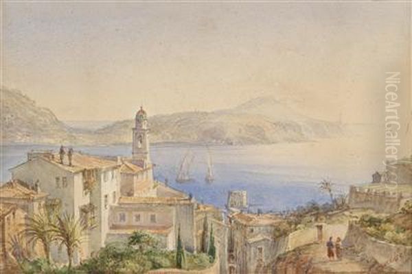 Motiv Aus Der Gegend Von Nizza Oil Painting by Ercole, Hercule Trachel