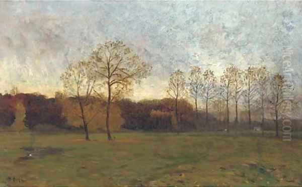 Dusk in the meadow Oil Painting by Charles Hippolyte Andre