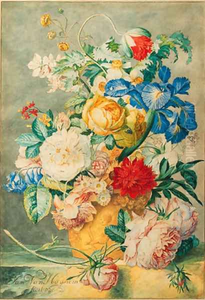 Flowers Oil Painting by Cornelis Ploos Van Amstel