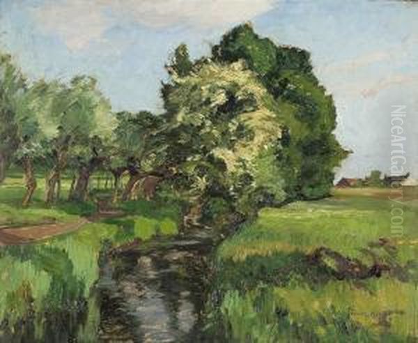 Am Schwarzbach Oil Painting by Wilhelm Tramp