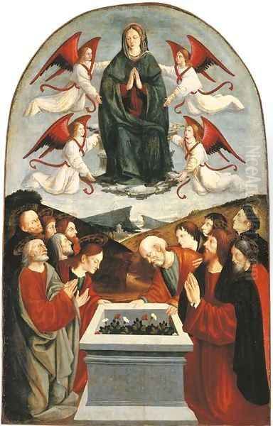 The Assumption of the Virgin Oil Painting by The Master Of San Martino Alfieri