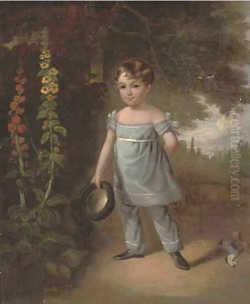 Portrait of a young boy Oil Painting by Jacques Laurent Agasse